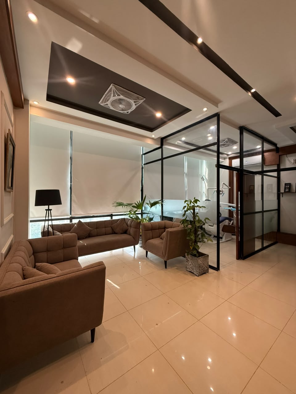 Waiting lounge at MM Dental Associates, Islamabad